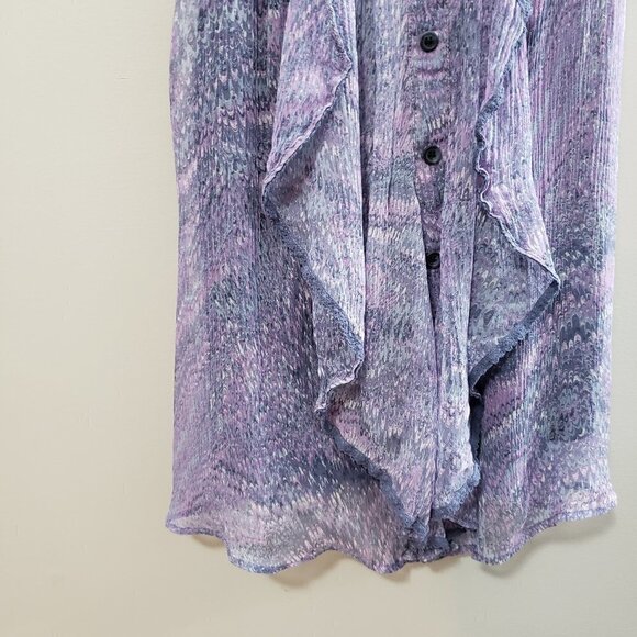 Ella Moss 100% Silk Ruffle Watercolor Tank S - Picture 6 of 8